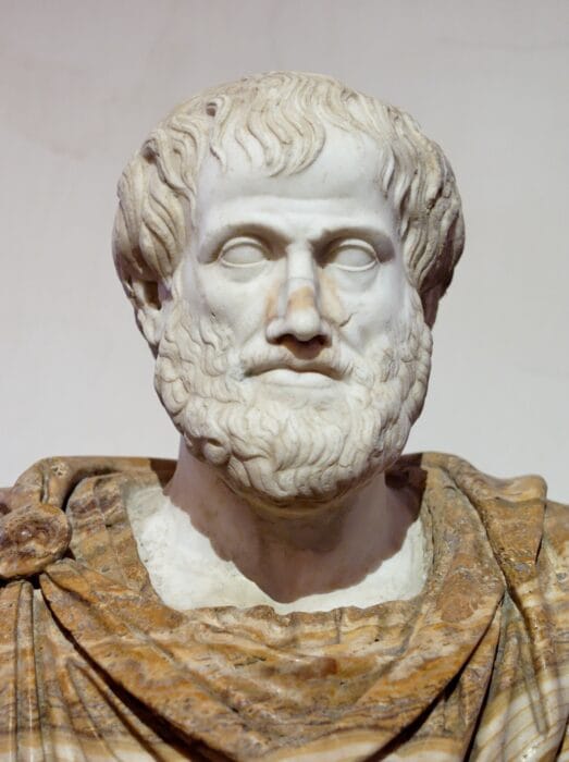 Marmeren buste van Aristoteles – een Romeinse kopie van het Griekse bronzen origineel, gemaakt door Lysippos rond 330 v.Chr.